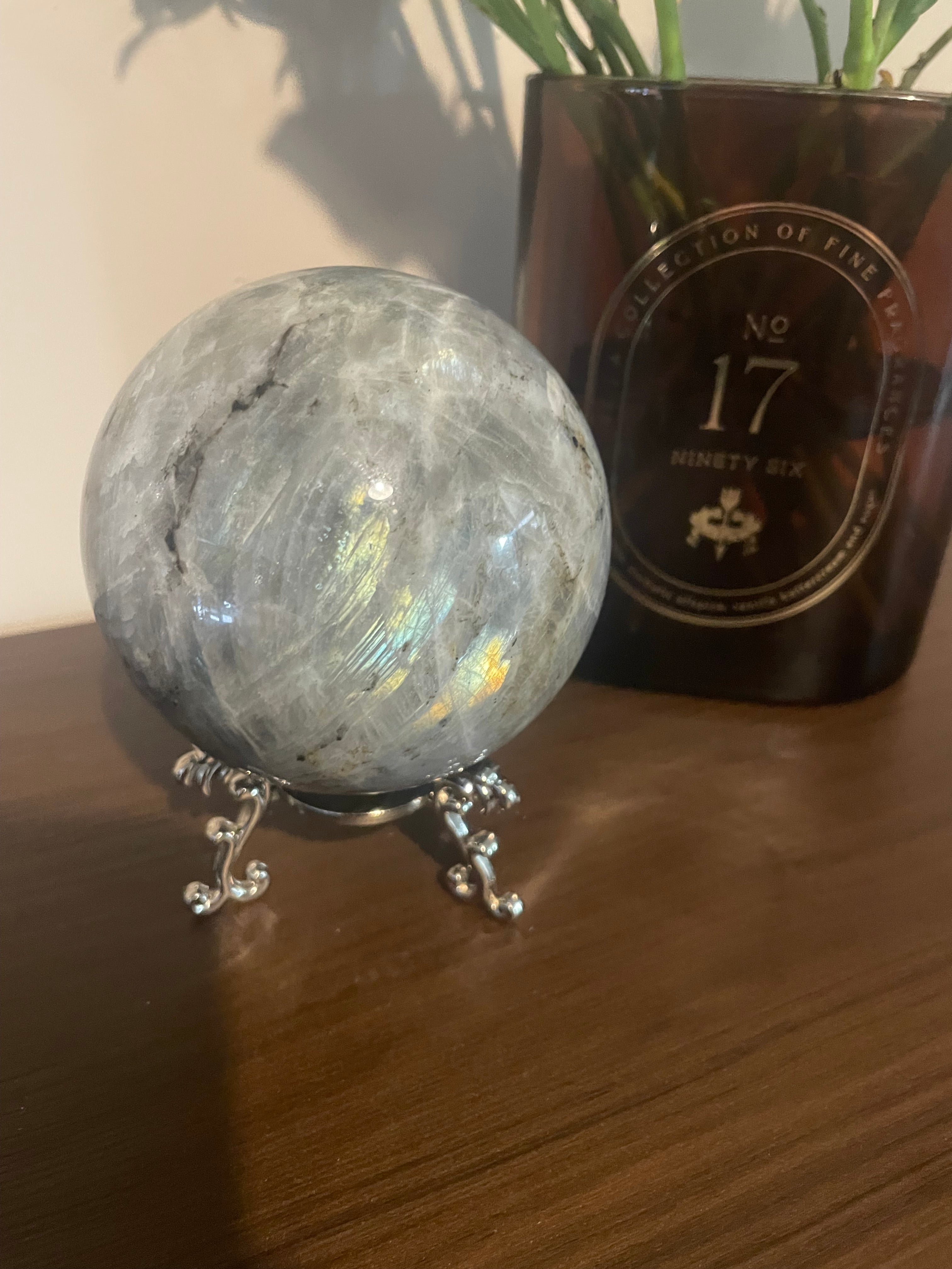 Giant Grey Labradorite Sphere
